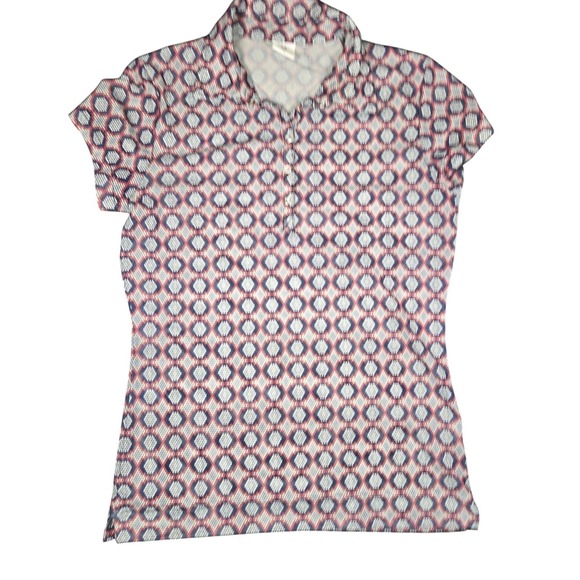 Daily Sports Women's Golf Polo Red ILLUSIONS Breeze Cap Sleeve Mesh  Shirt - Picture 2 of 5